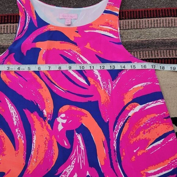 Lilly Pulitzer Jackie Shift‎ Dress Sz XS 100% Silk Bomber Blue Plume Blume 23198 - Picture 8 of 12